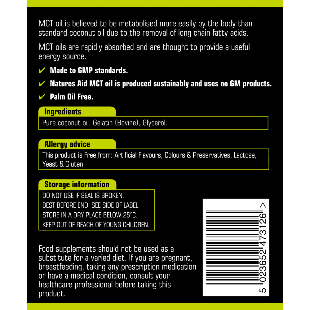 100% MCT Oil Capsules 120s