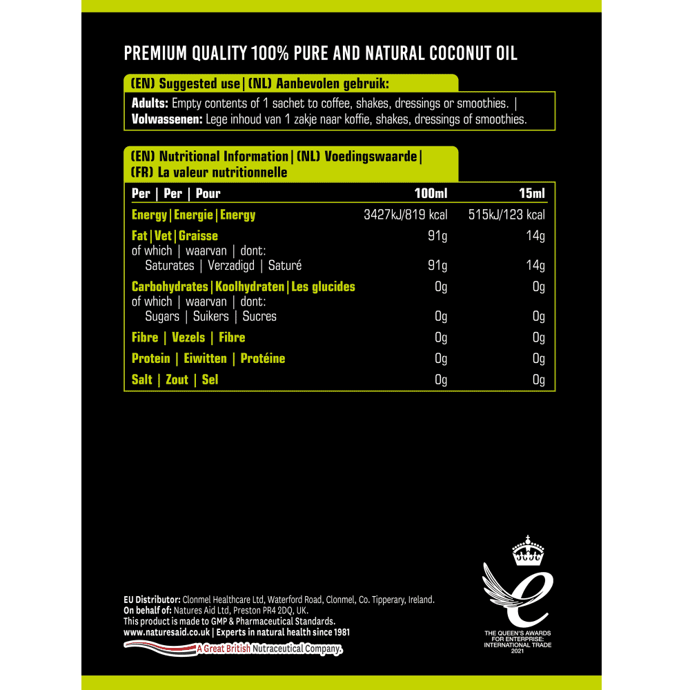 100% MCT Oil Sachets 15 x 15ml