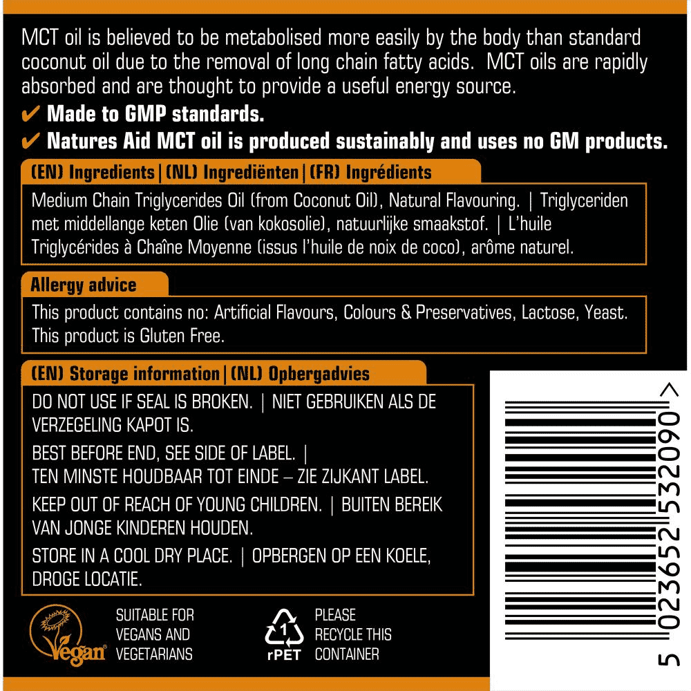 100% MCT Oil with Caramel Flavour 500ml