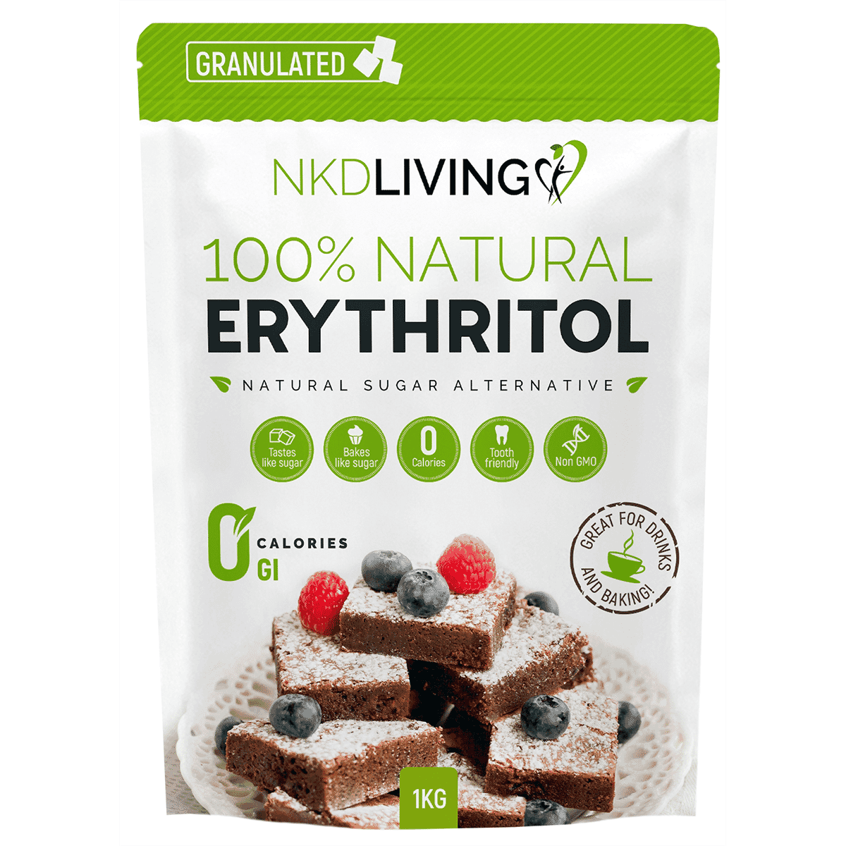 100% Natural Erythritol Natural Sugar Alternative 1kg (Granulated)