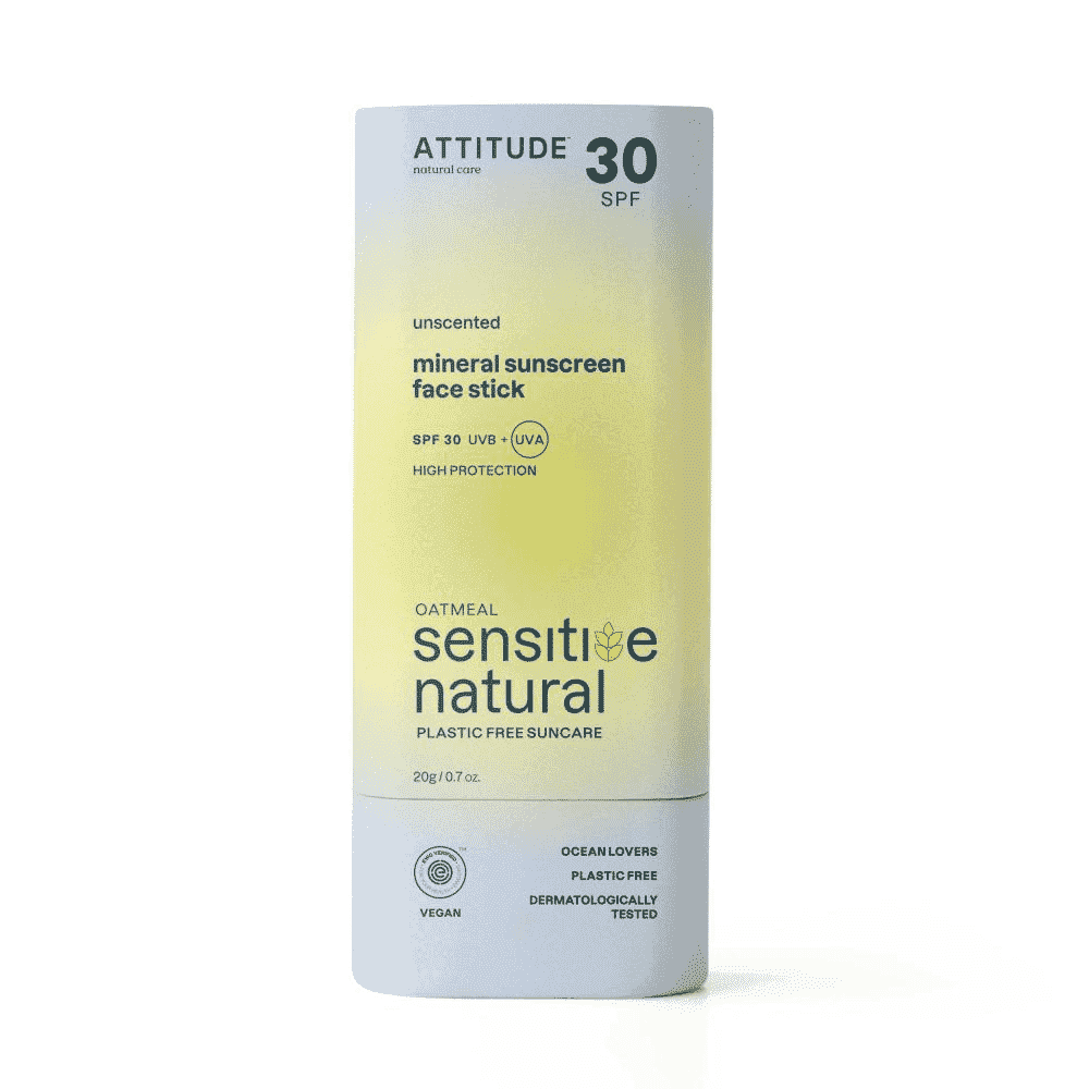 30 SPF Unscented Mineral Sunscreen Face Stick - Oatmeal Sensitive Natural 20g