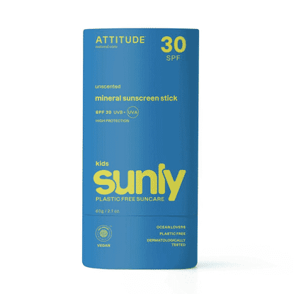 30 SPF Unscented Mineral Sunscreen Stick - Kids Sunly 60g