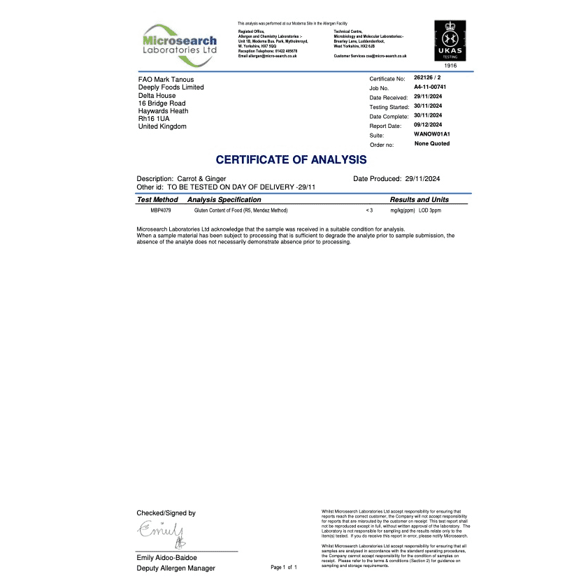 Gut Health Food Carrot & Ginger with Turmeric 4x455ml CASE