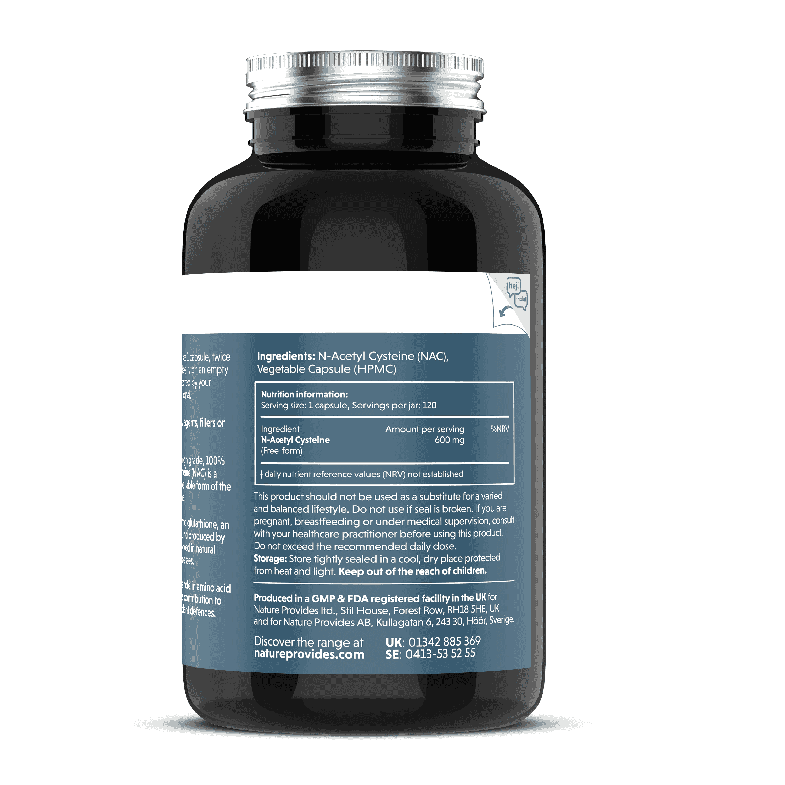 Pure NAC N-Acetyl Cysteine 600mg 120s