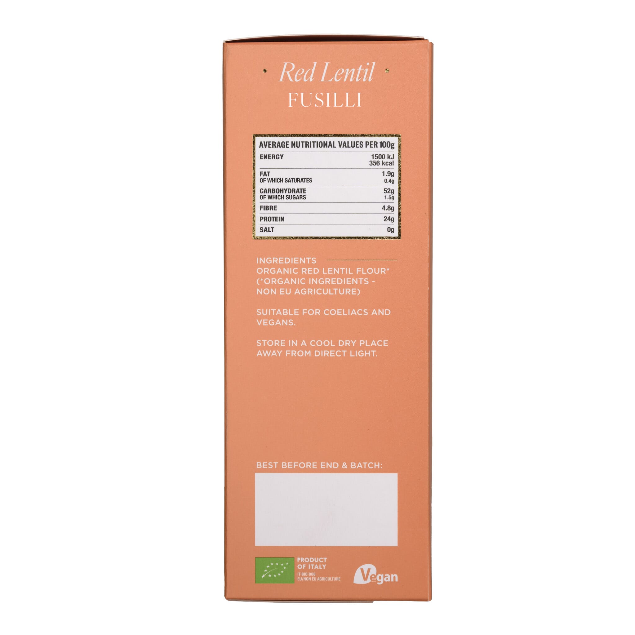 Artisan Pasta Gluten Free Red Lentil Fusilli 250g