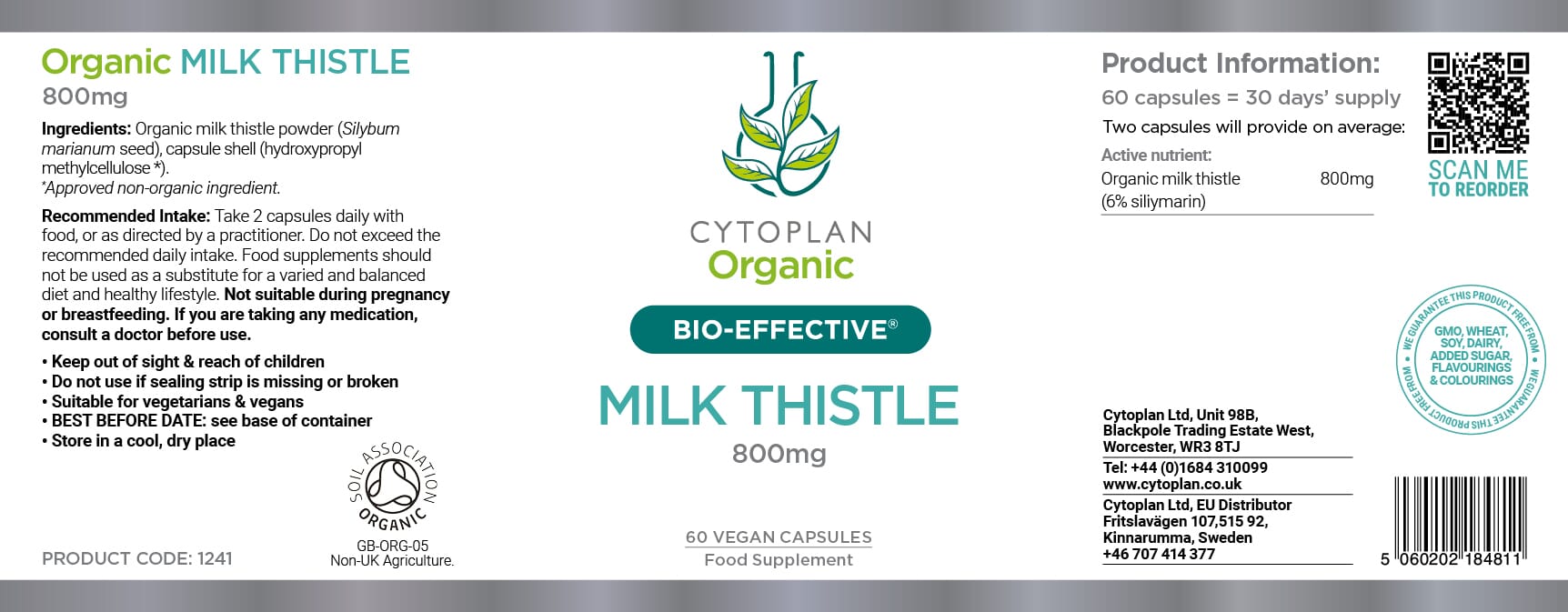 Organic Milk Thistle 60s