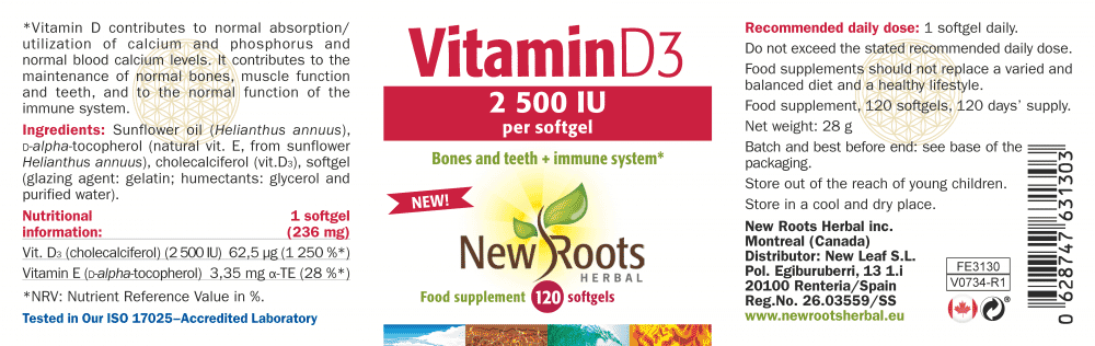 Vitamin D3 2500iu 120s