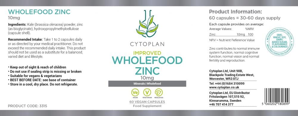 Wholefood Zinc 60s