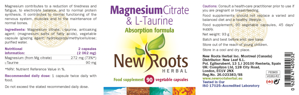 Magnesium Citrate & L-Taurine 90s