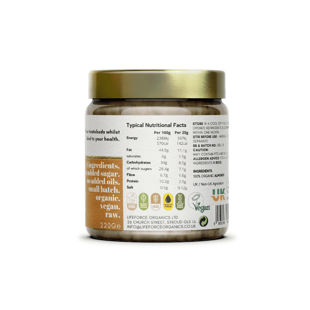 Activated Crunchy Almond Nut Butter 220g SINGLE