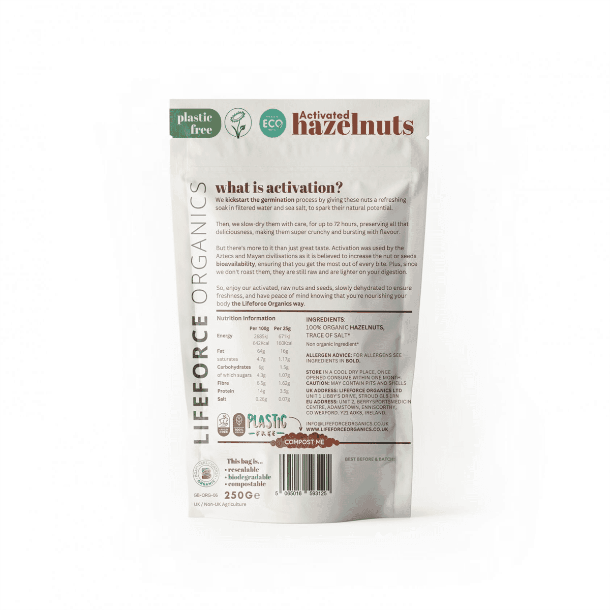 Activated Hazelnuts 250g SINGLE