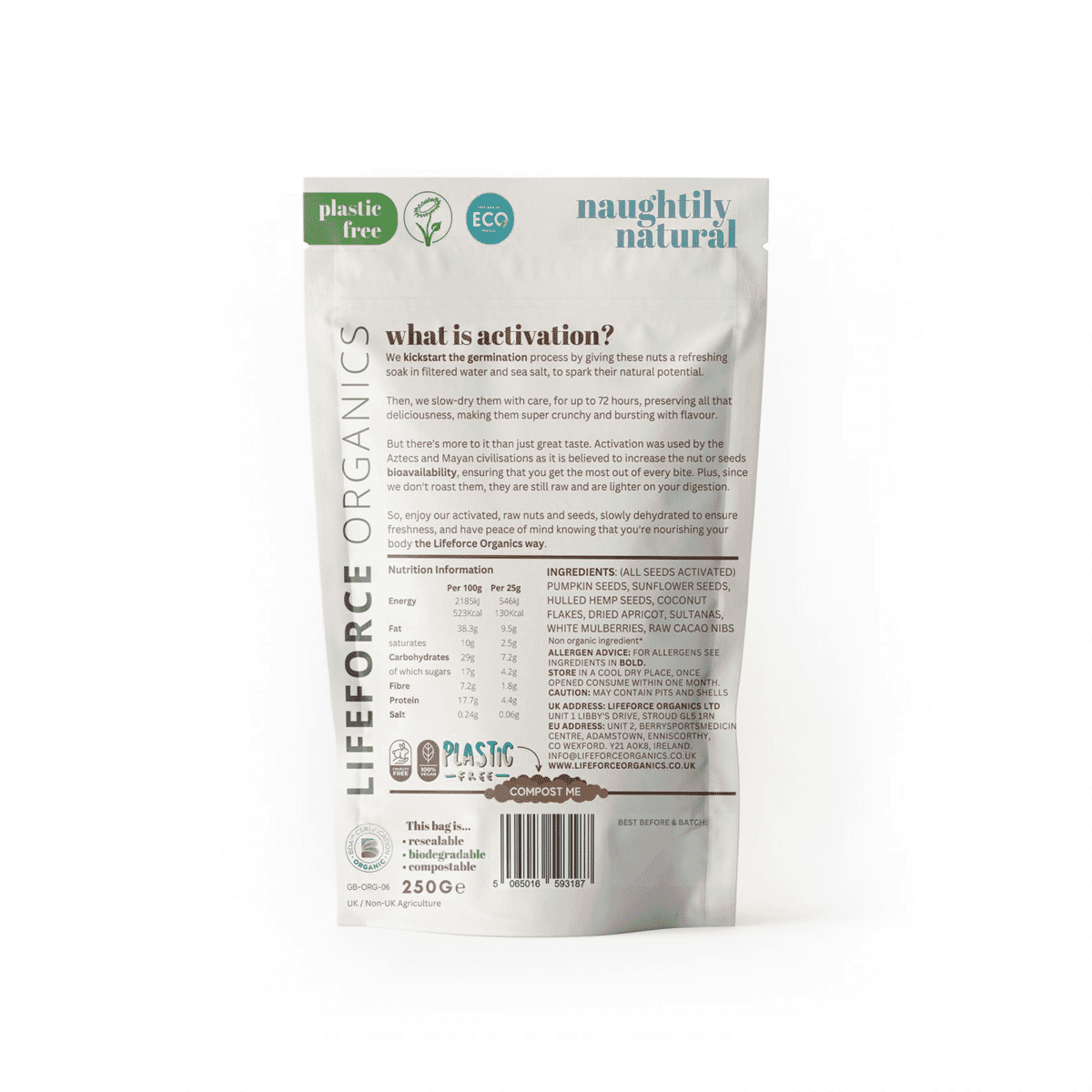 Activated Naughtily Natural Healthy Seed Mix 250g SINGLE