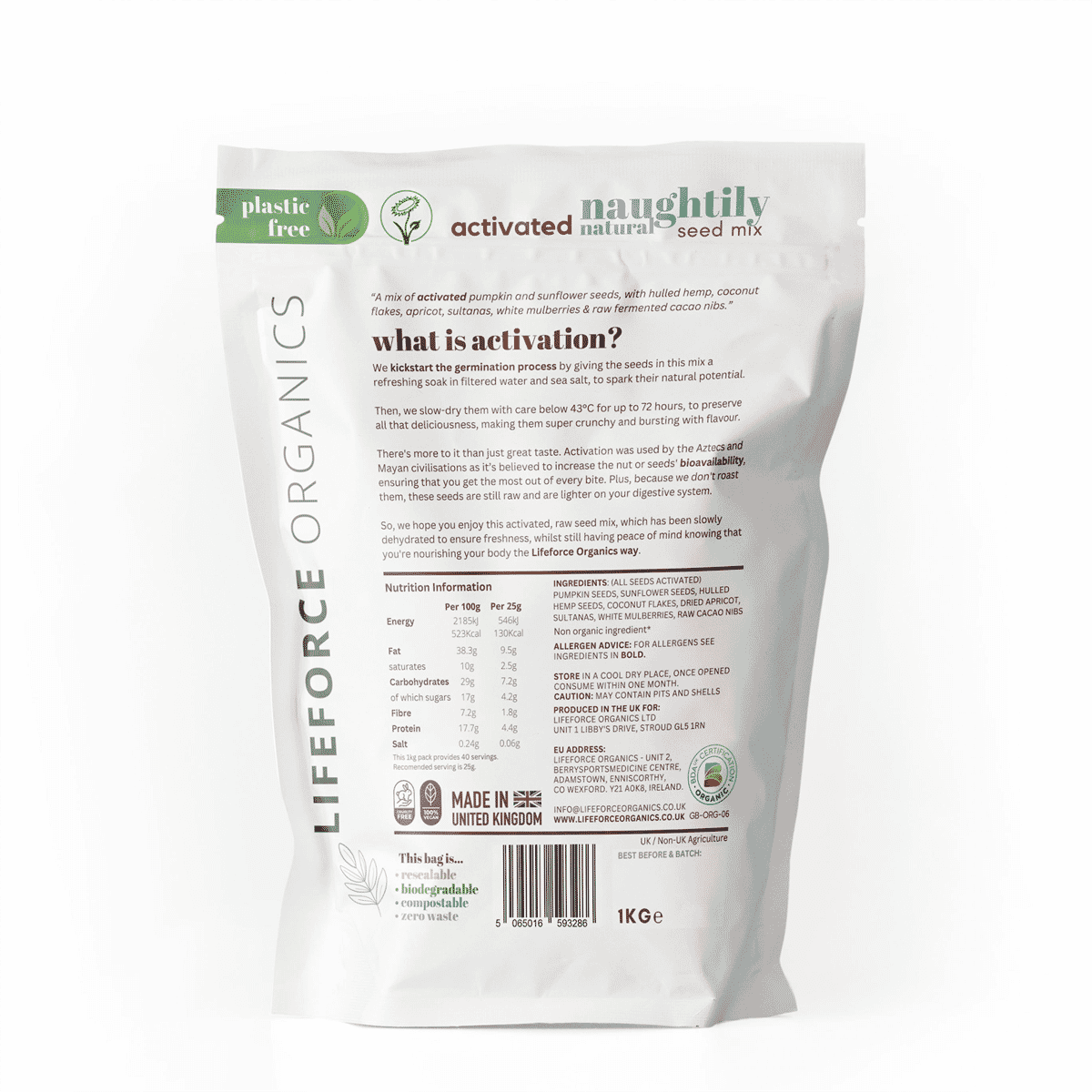Activated Naughtily Natural Tasty Seed Mix 1kg