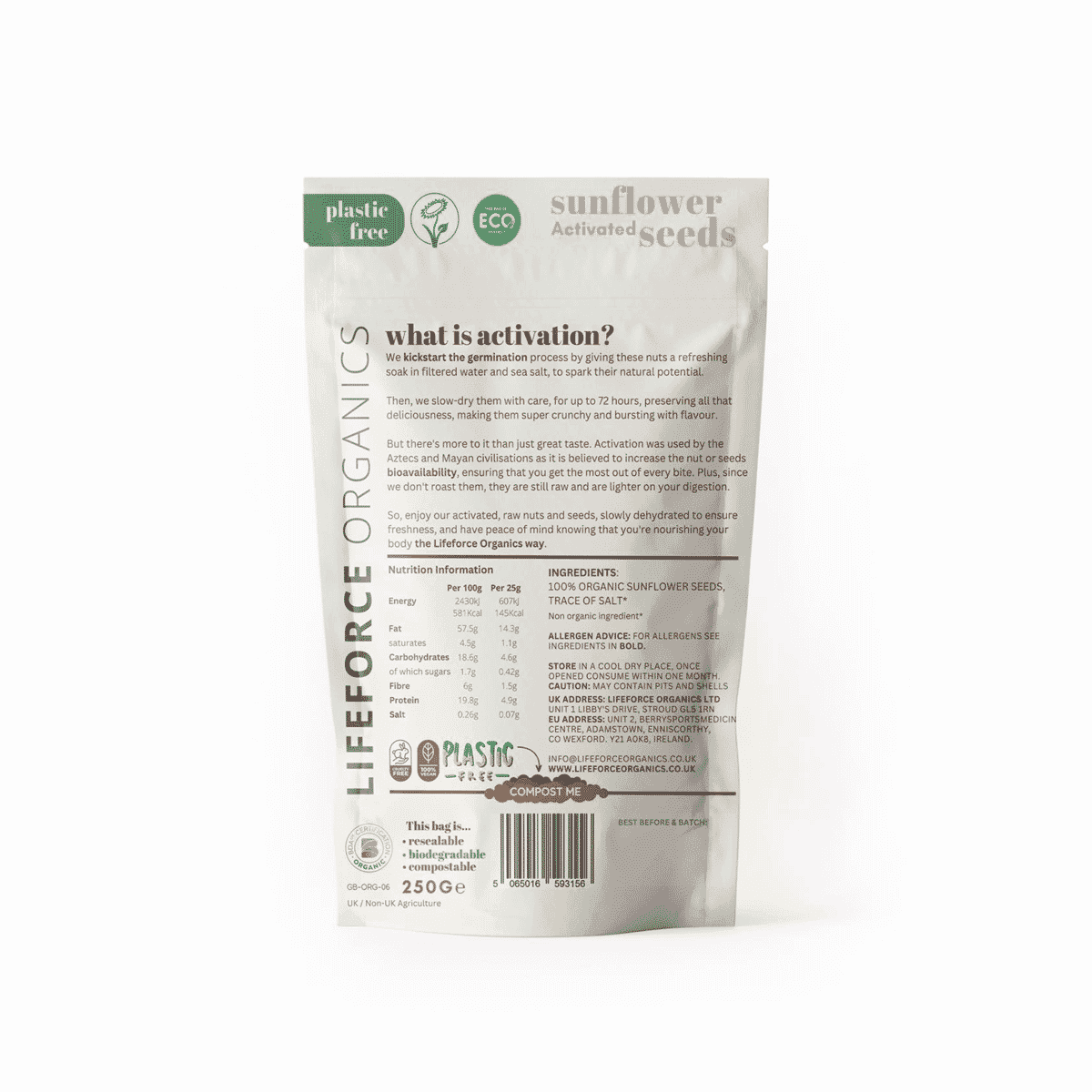 Activated Sunflower Seeds 250g SINGLE