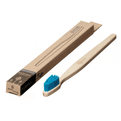 Adult Medium Beechwood Toothbrush Blue