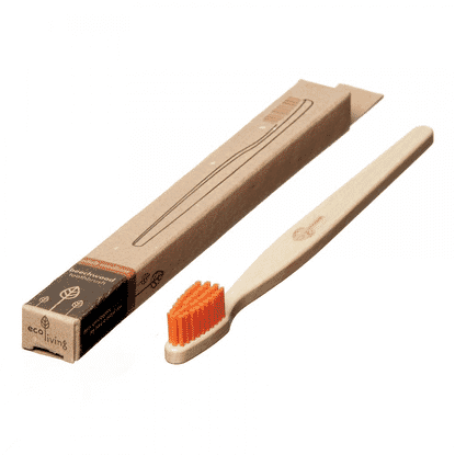 Adult Medium Beechwood Toothbrush Orange