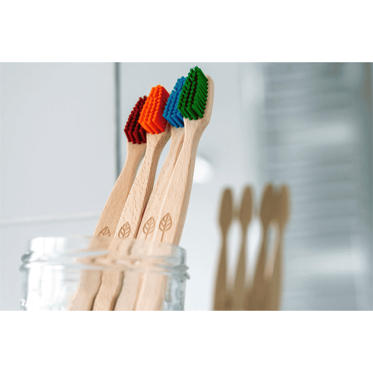 Adult Medium Beechwood Toothbrush Red