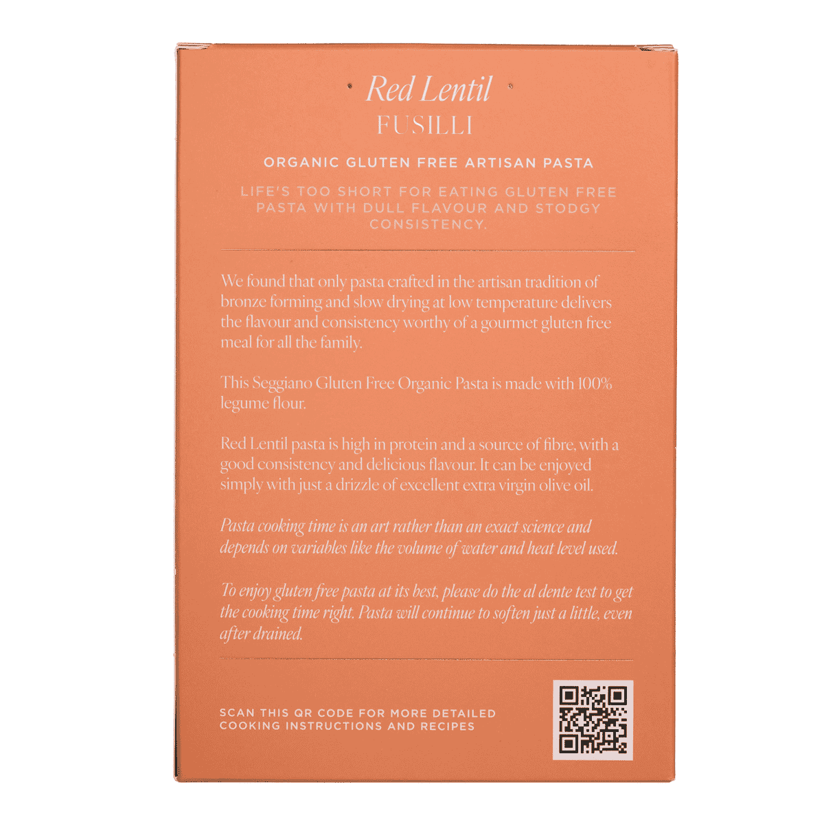 Artisan Pasta Gluten Free Red Lentil Fusilli 250g