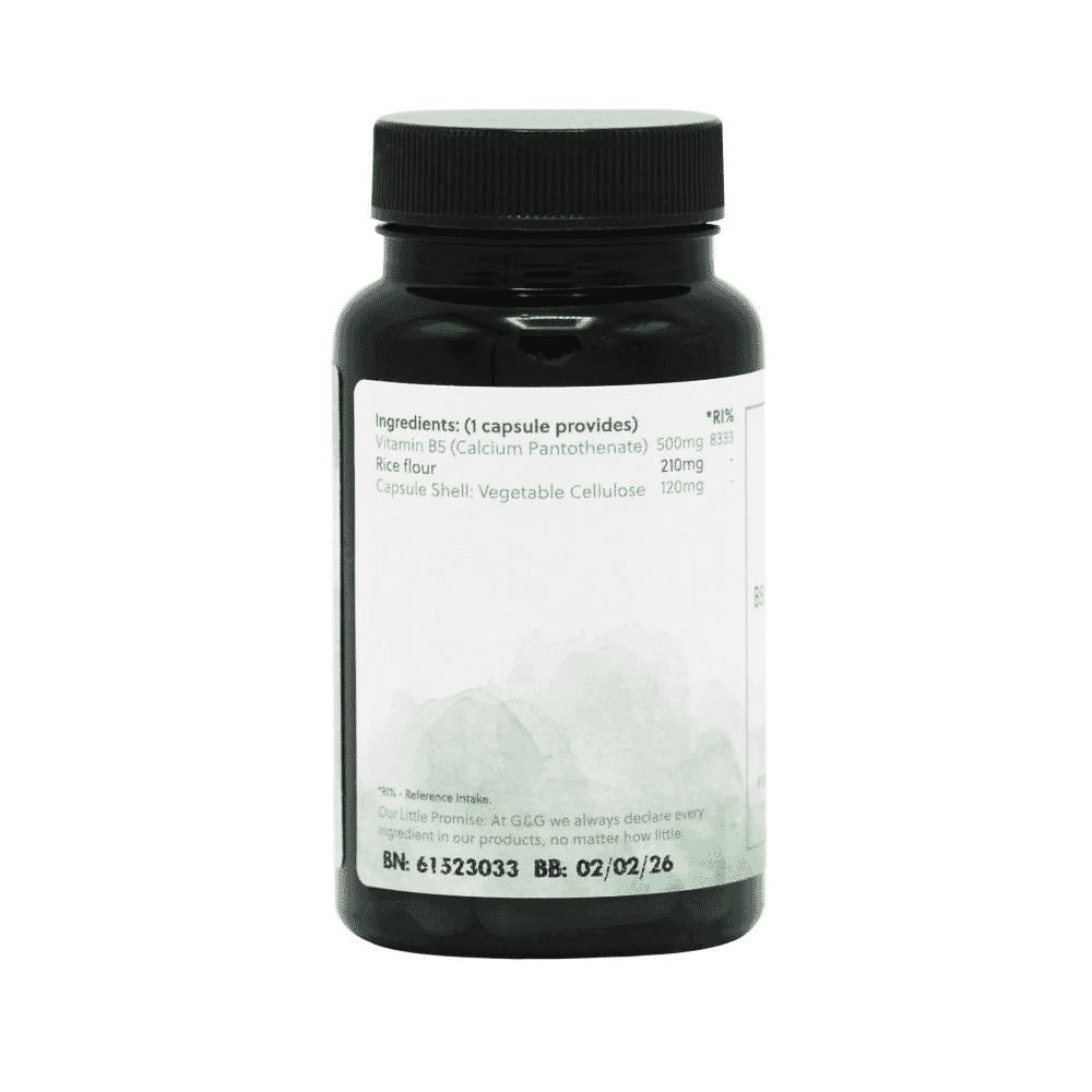 B5 Pantothenic Acid 500mg 60s