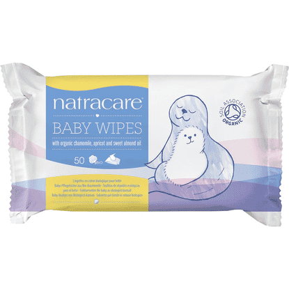 Baby Wipes with Organic Chamomile, Apricot and Sweet Almond Oil 50s