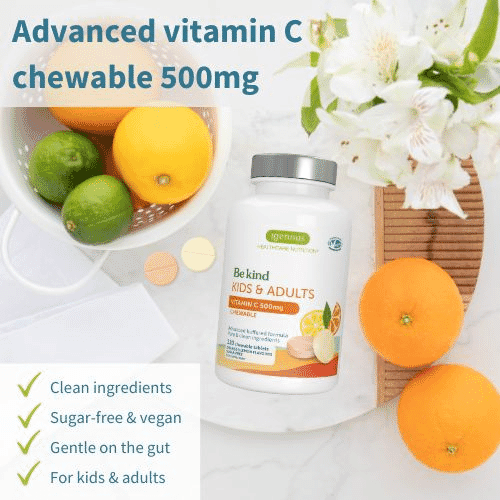 Be Kind Kids & Adults Vitamin C 500mg Chewable 120s