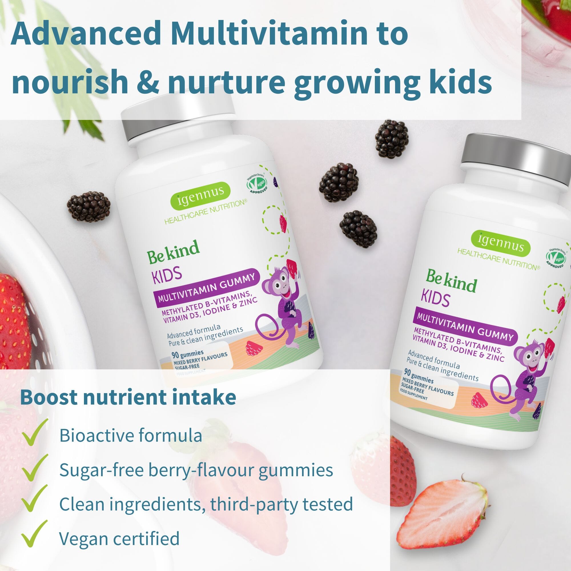 Be Kind Kids Multivitamin Gummies 90s