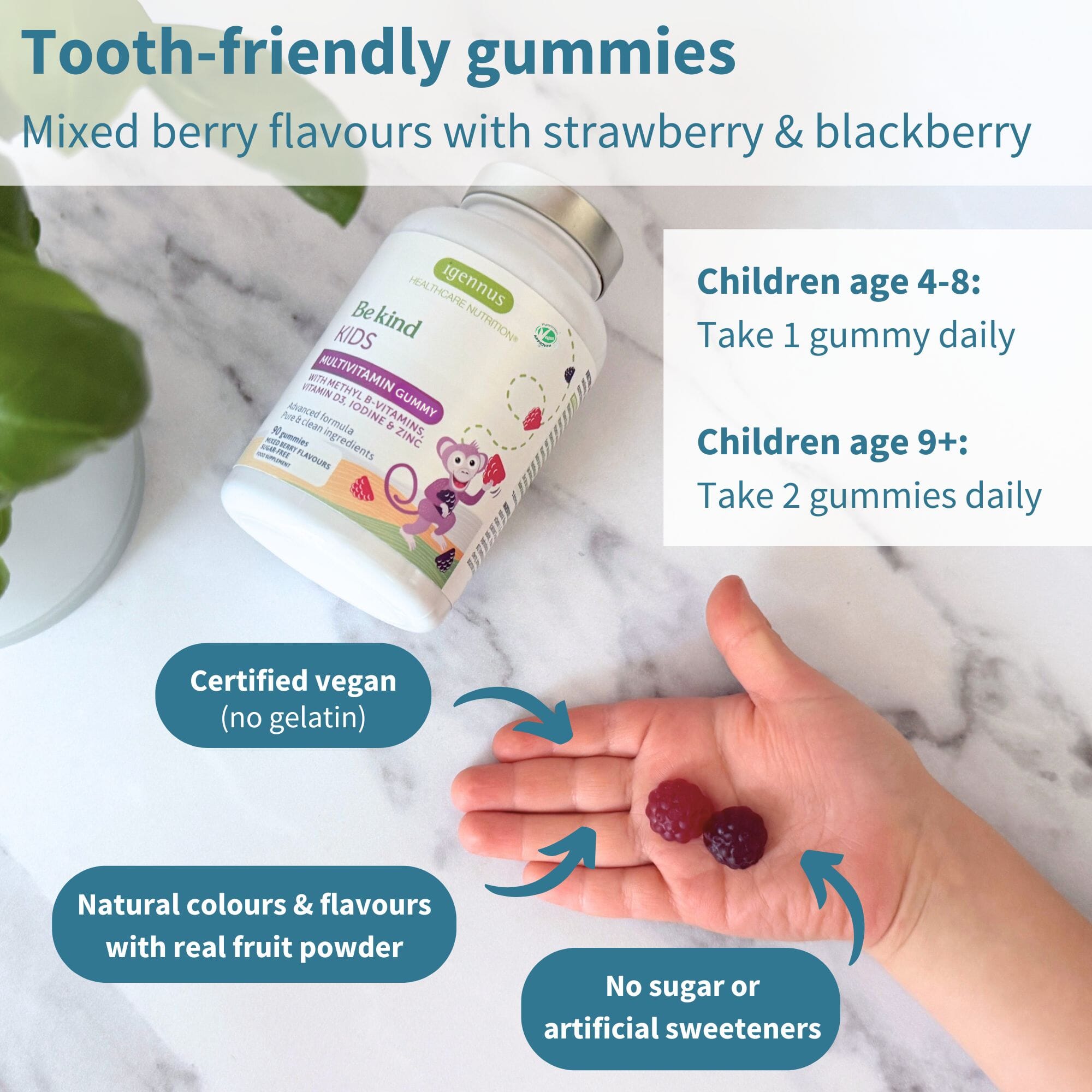 Be Kind Kids Multivitamin Gummies 90s