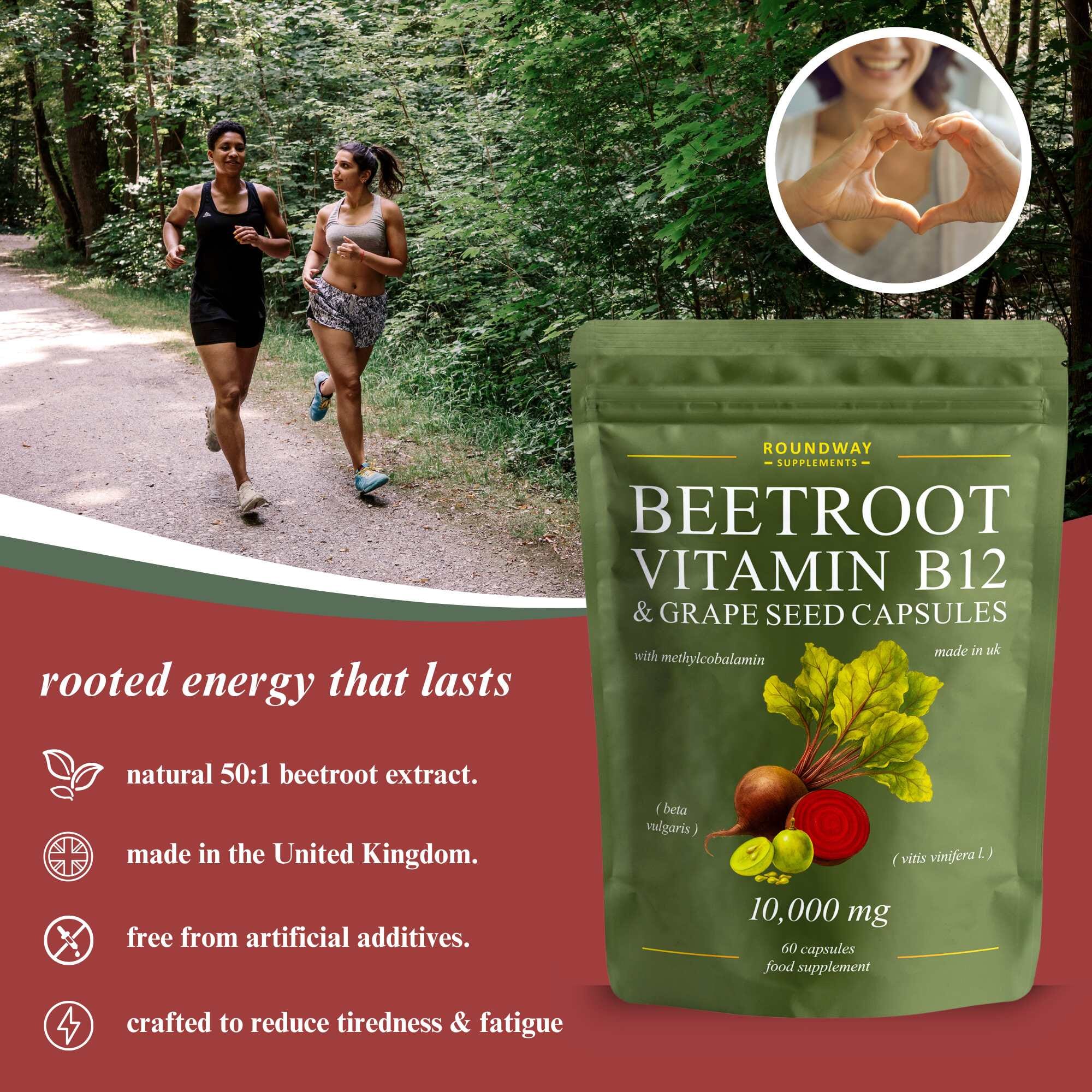 Beetroot, Vitamin B12 & Grape Seed Capsules 60s