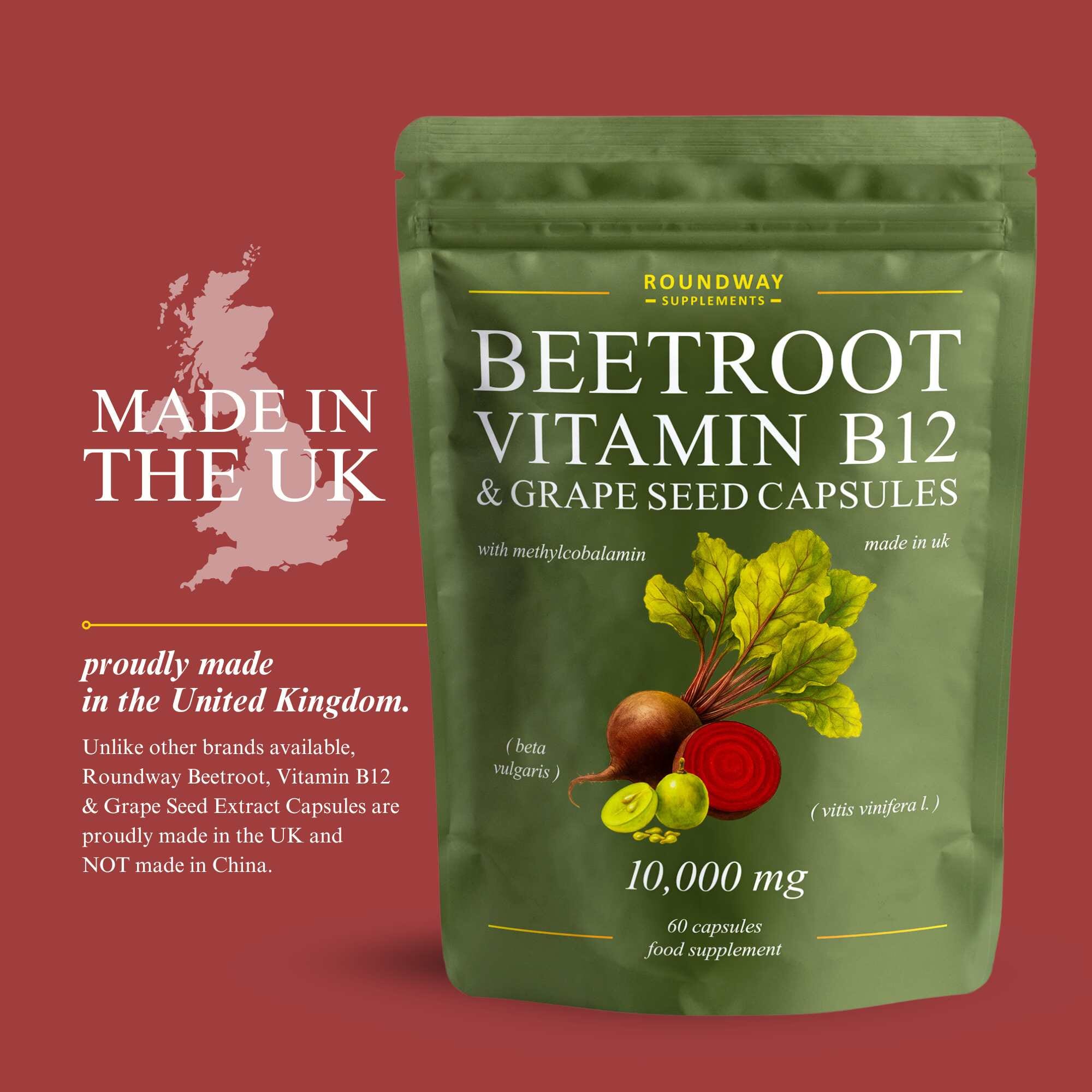 Beetroot, Vitamin B12 & Grape Seed Capsules 60s
