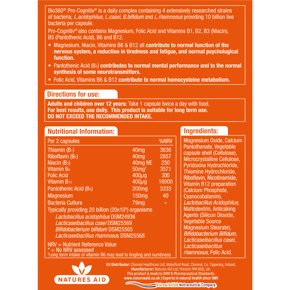 Bio360 Pro-Cognitiv (Mental Performance) 60s