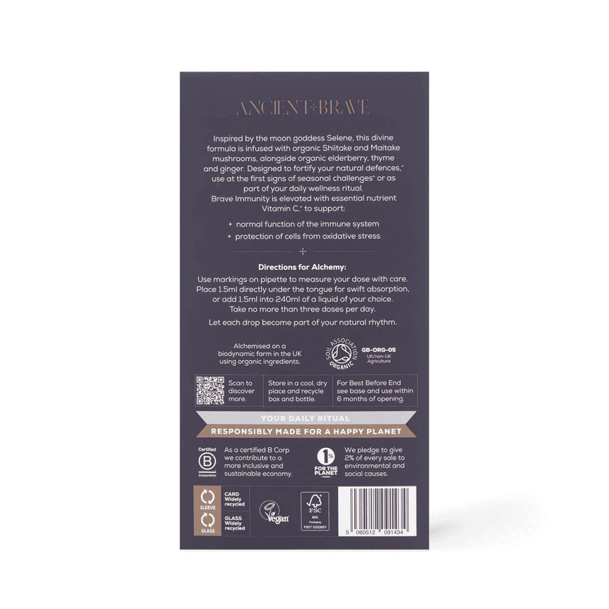 Brave Immunity Selene Organic Mushroom Tincture 50ml