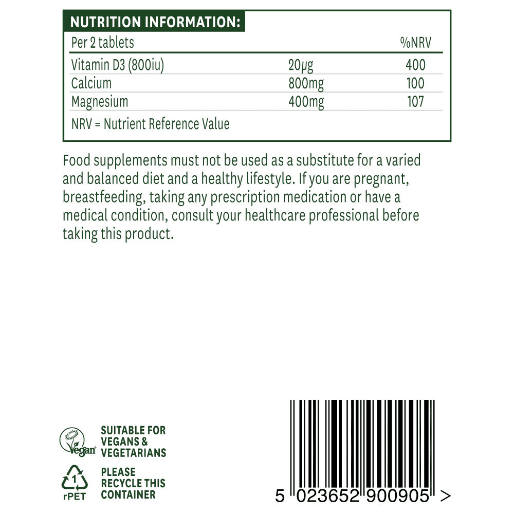 Calcium, Magnesium & Vitamin D3 (Synergistic Formula) 90s