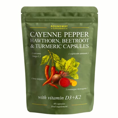 Cayenne Pepper, Hawthorn, Beetroot & Turmeric Capsules 60s