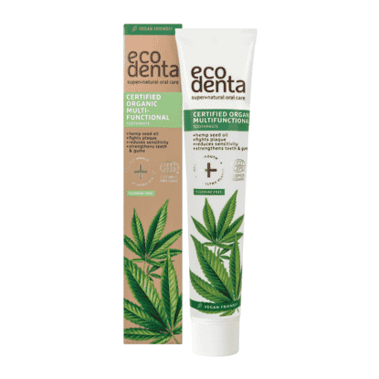 Certified Organic Multifunctional Toothpaste Hemp Seed Oil Fluoride Free 75ml