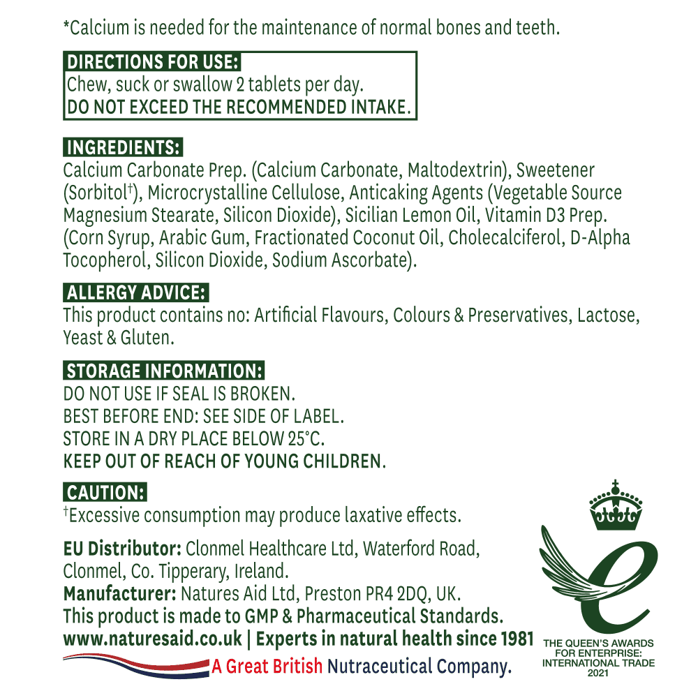 Chewable Calcium (Synergistic Formula) 400mg 60s