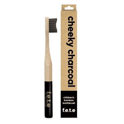 Children's Bamboo Toothbrush - Cheeky Charcoal (single)
