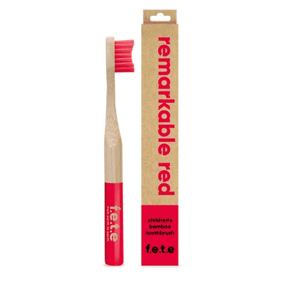 Children's Bamboo Toothbrush - Remarkable Red (single)