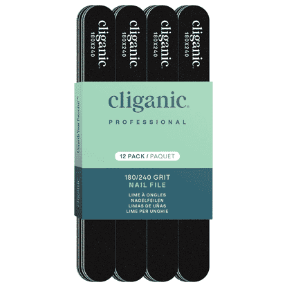 Cliganic 12 Pack Nail File Set: 180/240 Grit