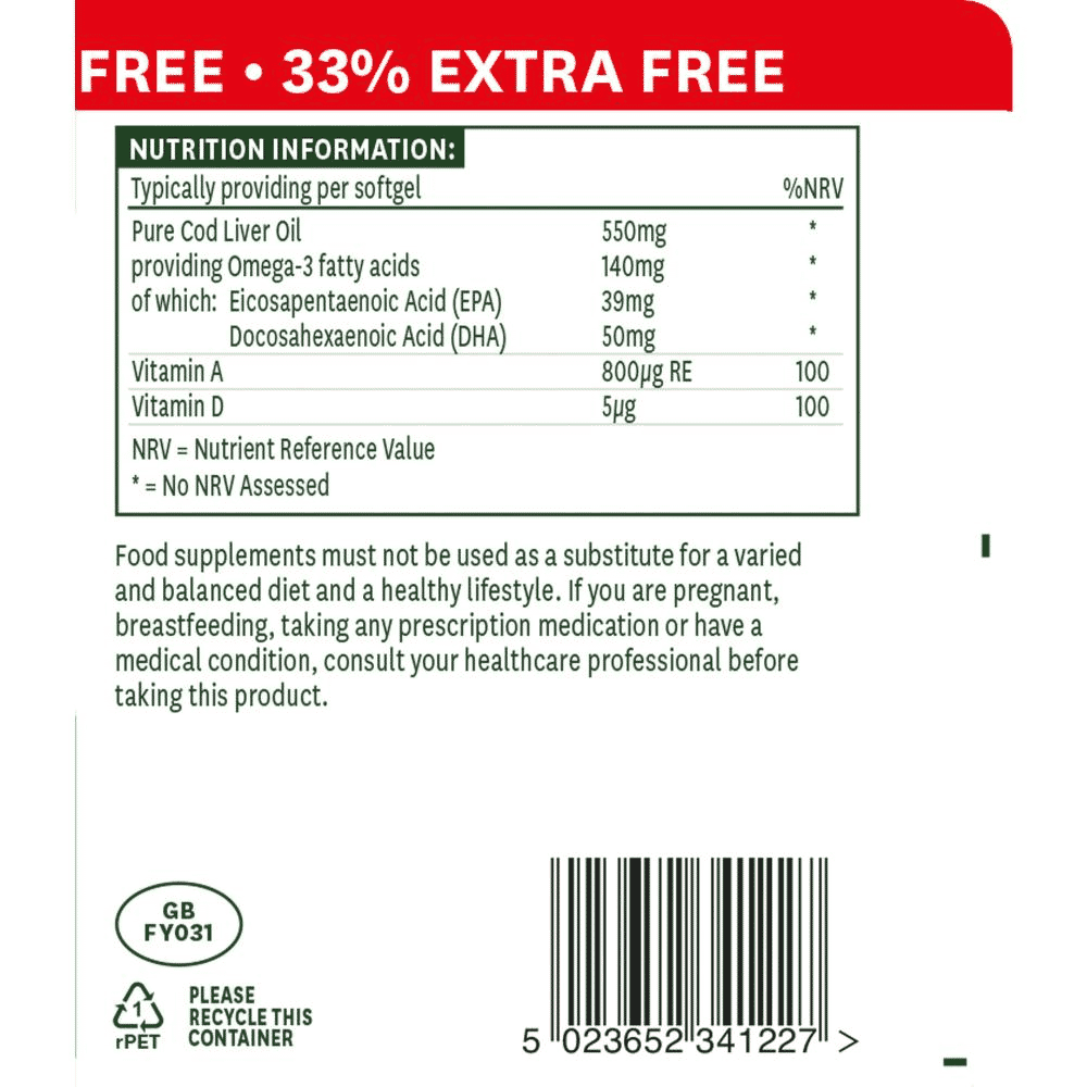 Cod Liver Oil 550mg (Omega-3 140mg) 120s