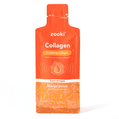 Collagen Liquid Sachet Mango Peach Flavour Super Strength 11,000mg 1 x 18.5ml Sachet SINGLE