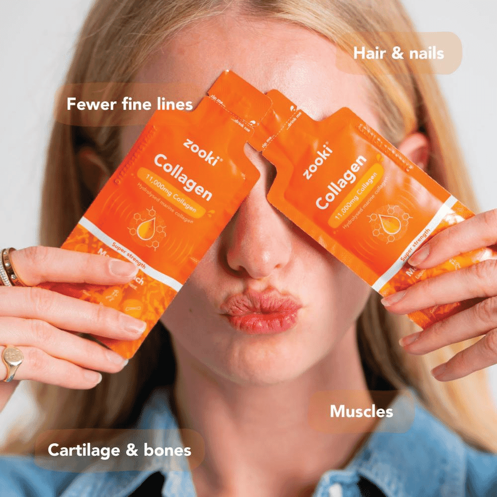 Collagen Liquid Sachets Mango Peach Flavour Super Strength 11,000mg 30x18.5ml Sachets CASE