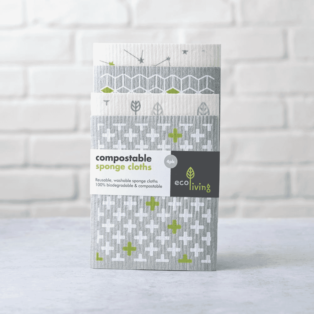Compostable Sponge Cloths Plus, Leaf, Cube & Constellation (4 Pack)