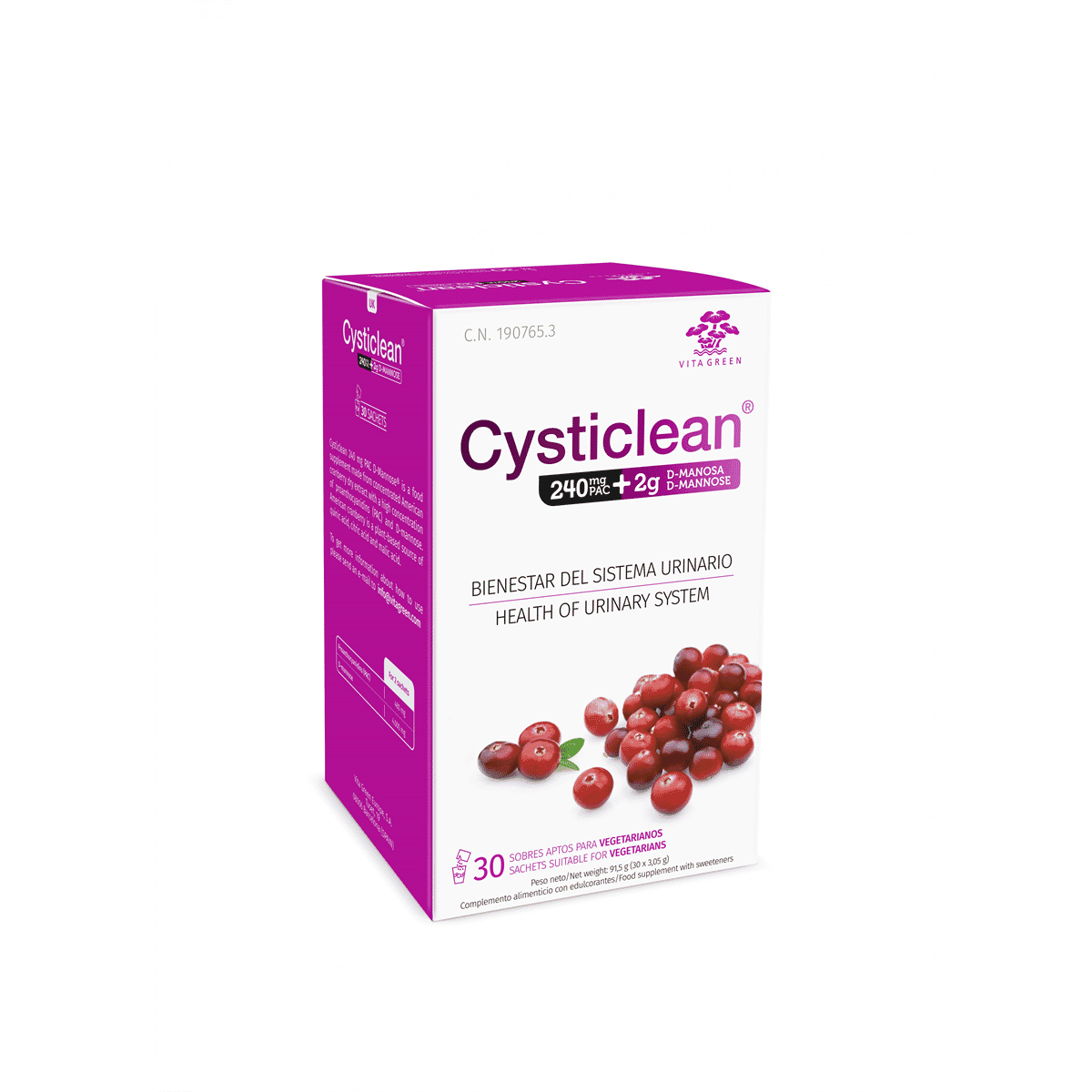 Cysticlean 240mg PAC + D-Mannose 30s
