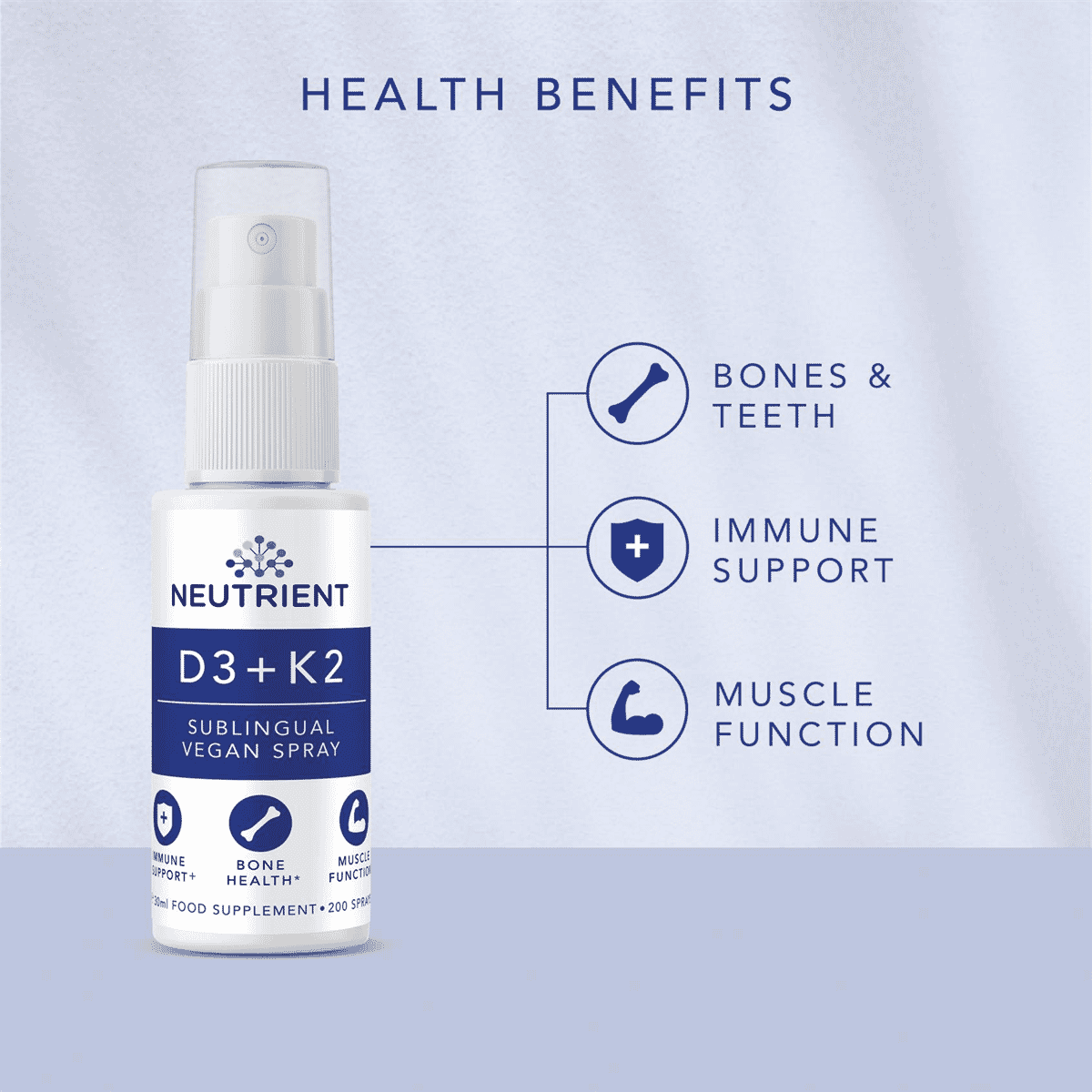 D3 + K2 Sublingual Vegan Spray 30ml