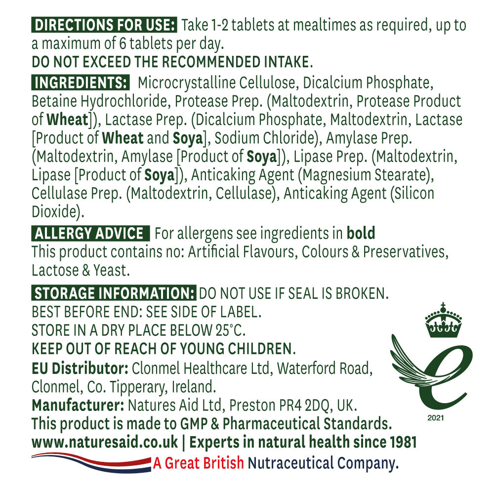 Digestive Enzyme Complex (with Betaine HCl) 60s