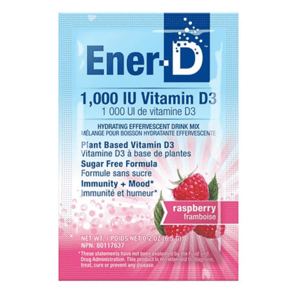 Ener-D 1,000IU Vitamin D3 Raspberry 24 Sachets