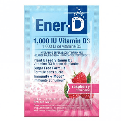 Ener-D 1,000IU Vitamin D3 Raspberry 24 Sachets