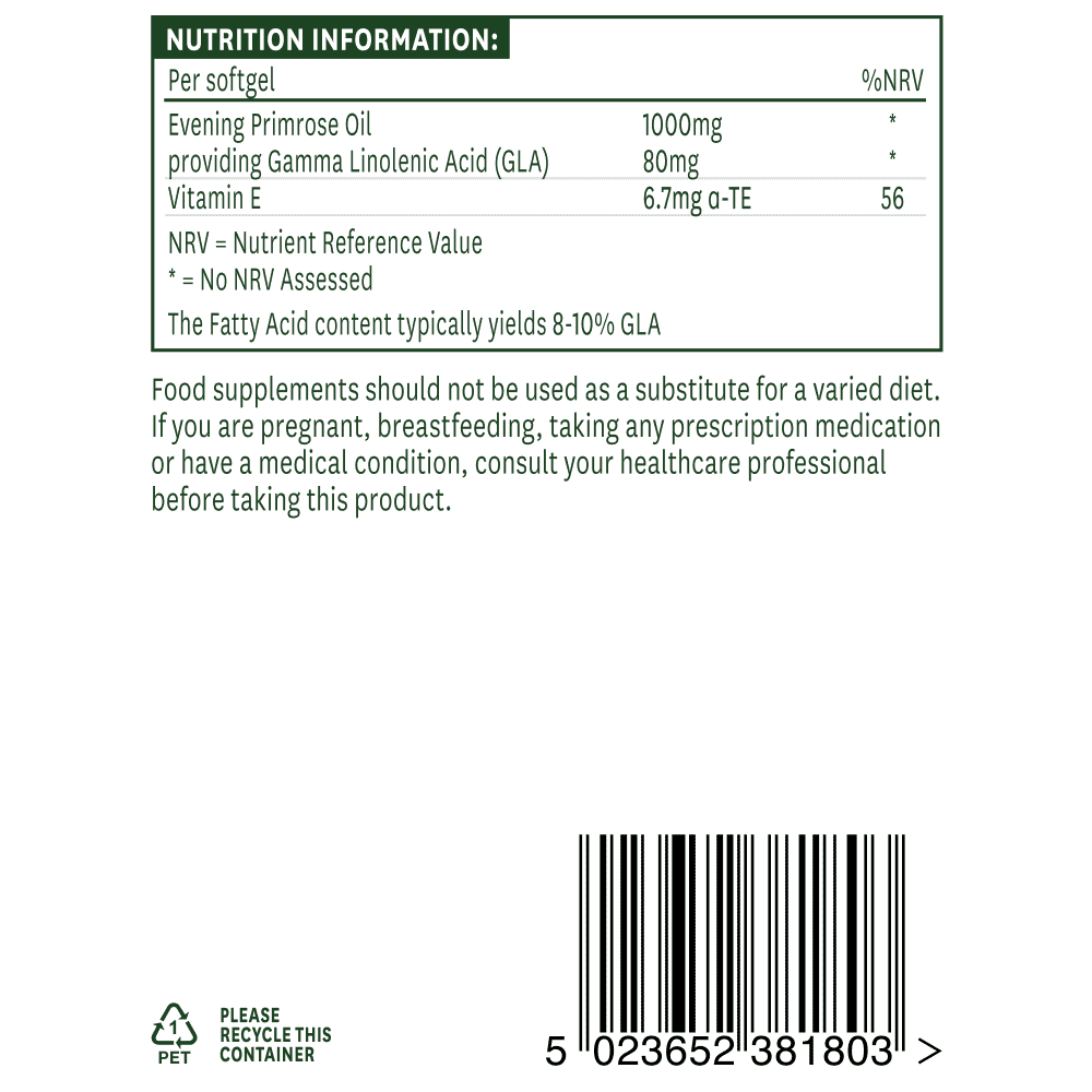 Evening Primrose Oil (Cold Pressed) 1000mg 180s