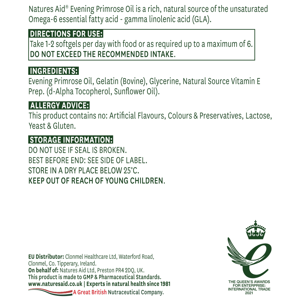 Evening Primrose Oil (Cold Pressed) 1000mg 180s