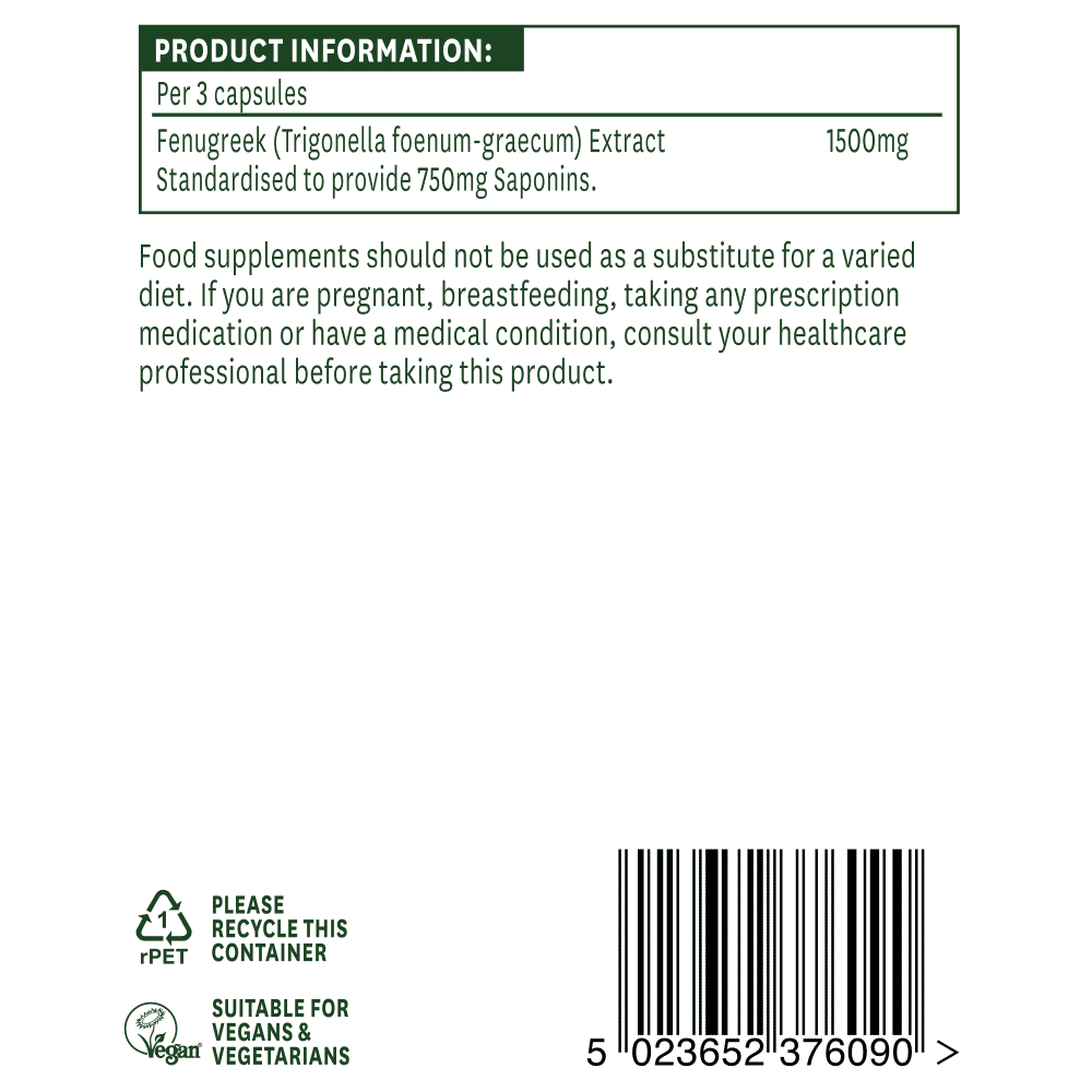 Fenugreek (Standardised) 500mg 90s